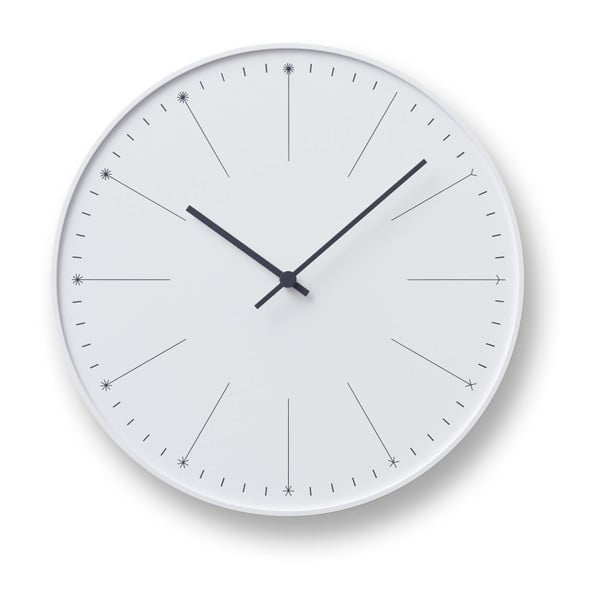 Biały zegar Lemnos Clock Dandelion, ⌀ 29 cm