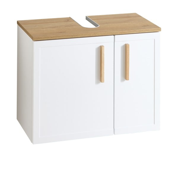 Biała wisząca szafka pod umywalkę 65x60 cm Quickset 383 – Pelipal