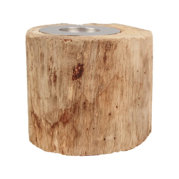 Świecznik z drewna tekowego HSM Collection Antique, 10 cm-image-2