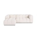 Kremowy aksamitny narożnik (lewostronny/z szezlongiem) Cube – Bonami Selection