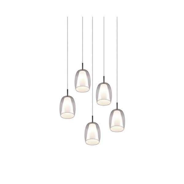 Lampa wisząca w kolorze srebra ze szklanym kloszem ø 48 cm Barret – Trio Select-image-2