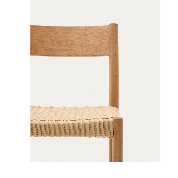 Hoker z litego drewna dębowego w naturalnym kolorze (wysokość siedziska 65 cm) Yalia – Kave Home-image-2