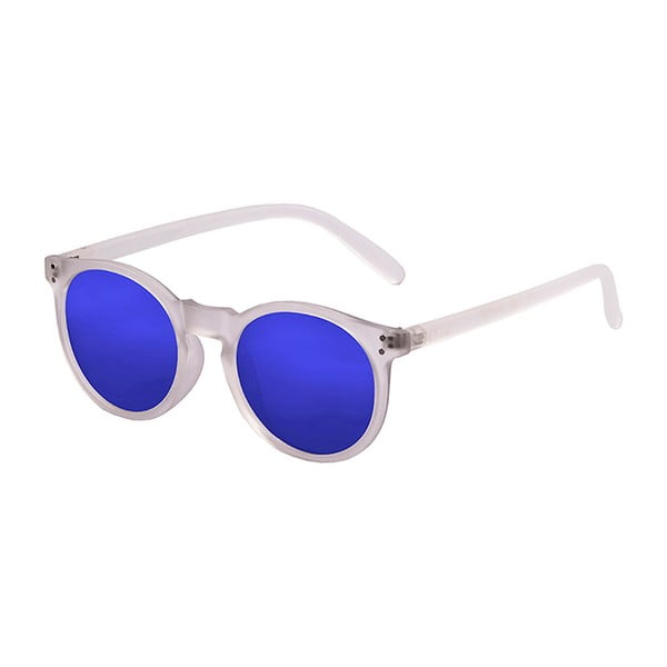 Matowo-przezroczyste okulary przeciwsłoneczne z niebieskimi szkłami Ocean Sunglasses Lizard Bishop