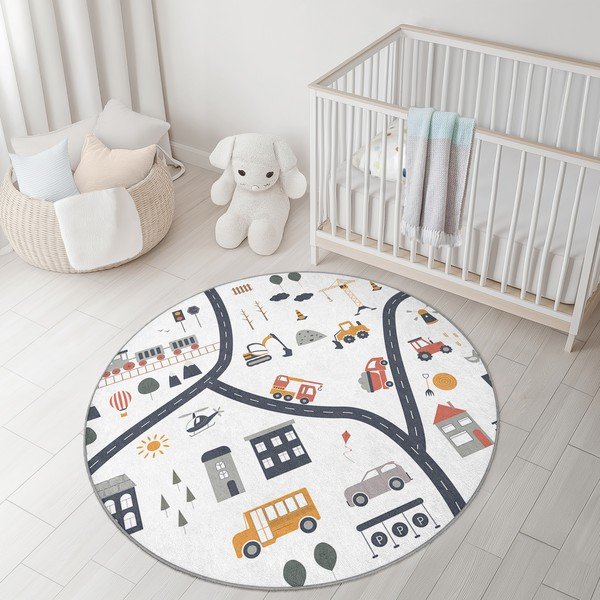 Dziecięcy dywan do zabawy odpowiedni do prania ø100 cm World Around Me – Mila Home-image-3