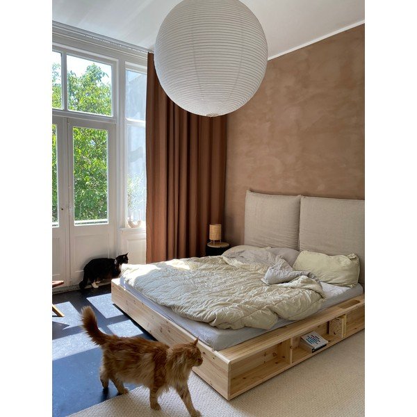 Łóżko dwuosobowe z drewna sosnowego ze stelażem 160x200 cm Ziggy – Karup Design-image-1