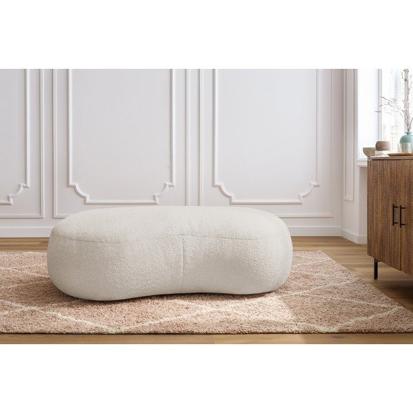 Biały podnóżek z materiału bouclé Saint-Germain – Bobochic Paris-image-1