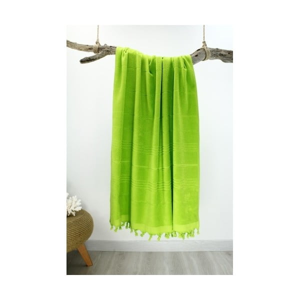 Zielony ręcznik Hammam Classic Style, 90x180 cm