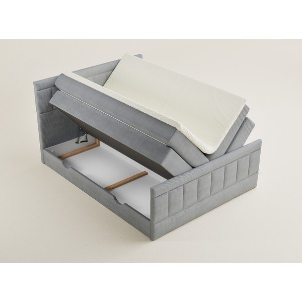 Szare łóżko kontynentalne ze schowkiem 160x200 cm Caya – Maison de Rêve-image-3