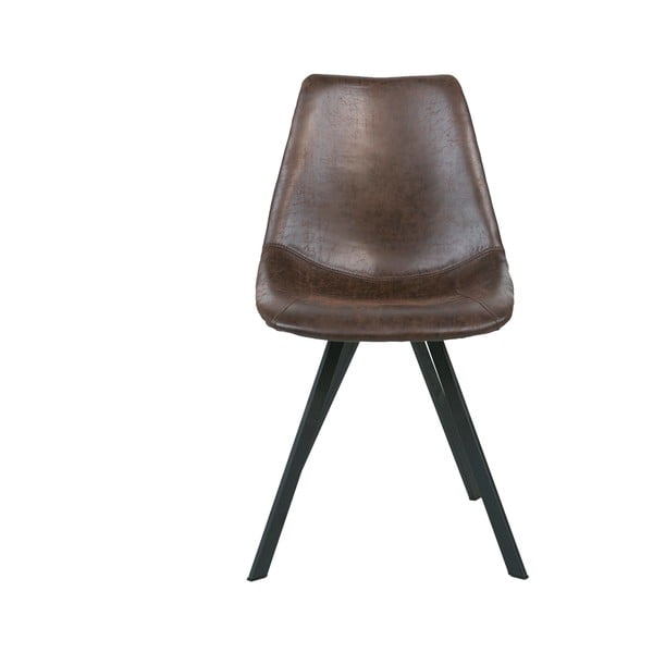 Ciemnobrązowe krzesło z czarnymi nogami Canett Zobel