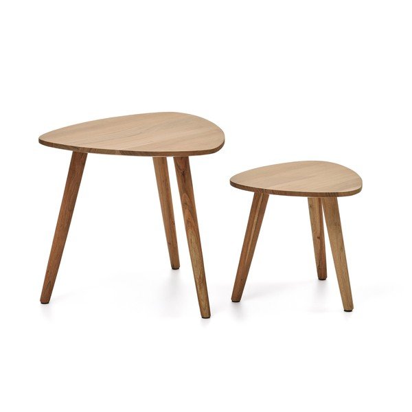 Stoliki z litego drewna akacjowego zestaw 2 szt. 60x61 cm Duvani – Kave Home