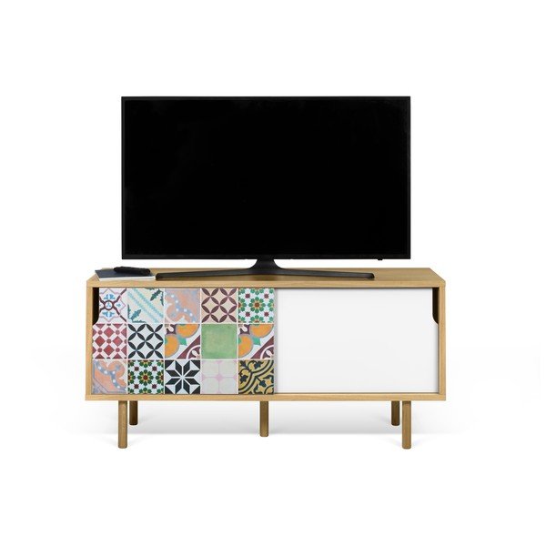 Mała szafka pod TV z dębowego drewna TemaHome Dann Djibuthi-image-3