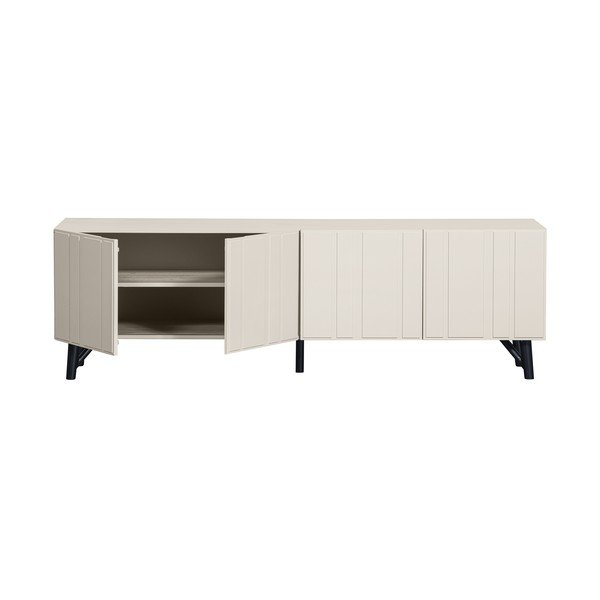 Kremowa szafka pod TV z litego drewna sosnowego 181x56 cm Miller – WOOOD-image-3