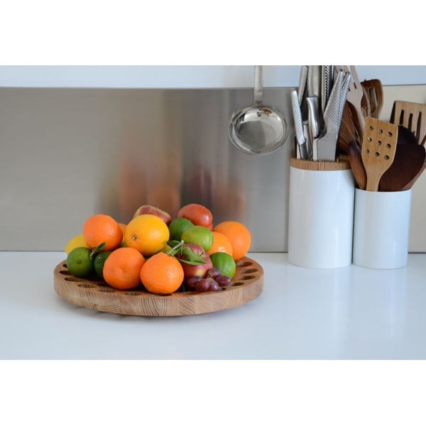 Taca na owoce z drewna dębowego Wireworks Geo, 36 cm-image-1