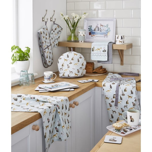 Zestaw ścierek i rękawicy kuchennej 4 szt. Curious Cats – Cooksmart ®-image-1