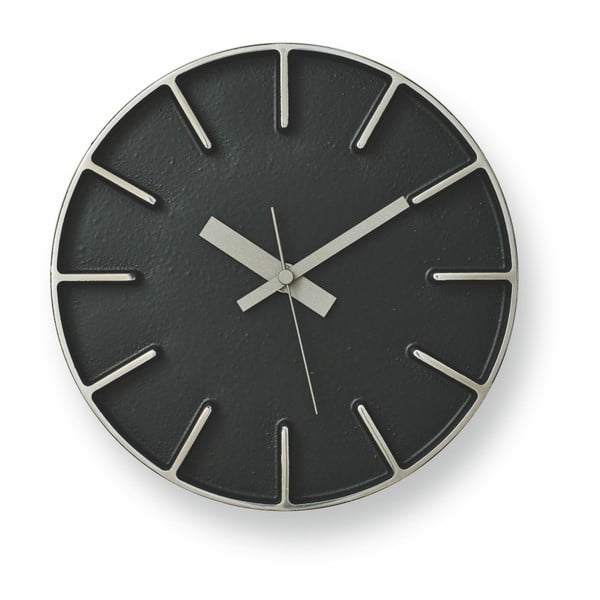 Czarny zegar Lemnos Clock Edge, ⌀ 18 cm