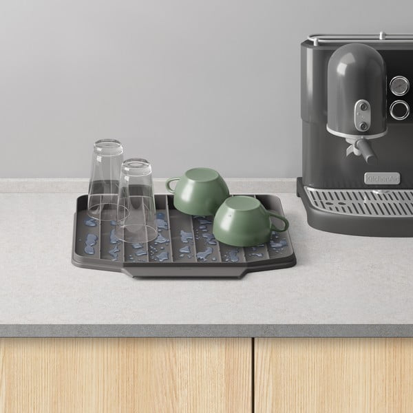 Szara plastikowa podkładka do naczyń 40x33 cm Gravity – Metaltex-image-3