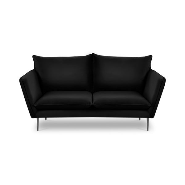 Czarna aksamitna sofa Mazzini Sofas Acacia, dł. 175 cm