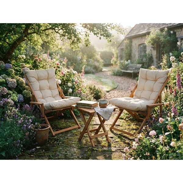 Kremowy zestaw mebli ogrodowych z litego drewna bukowego dla 2 osób – Floriane Garden-image-4