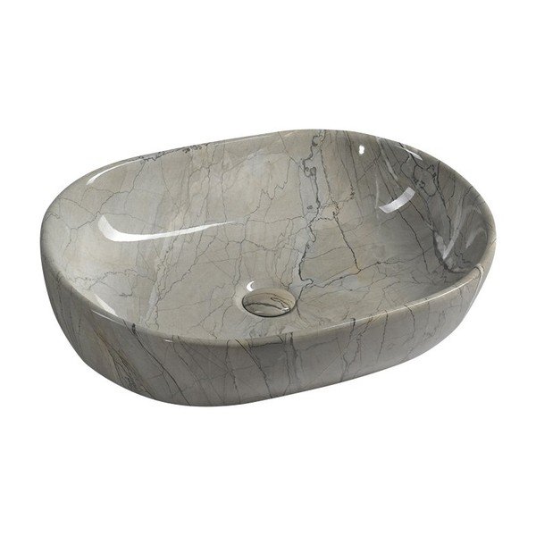 Szara ceramiczna umywalka 59x42 cm Dalma – Sapho