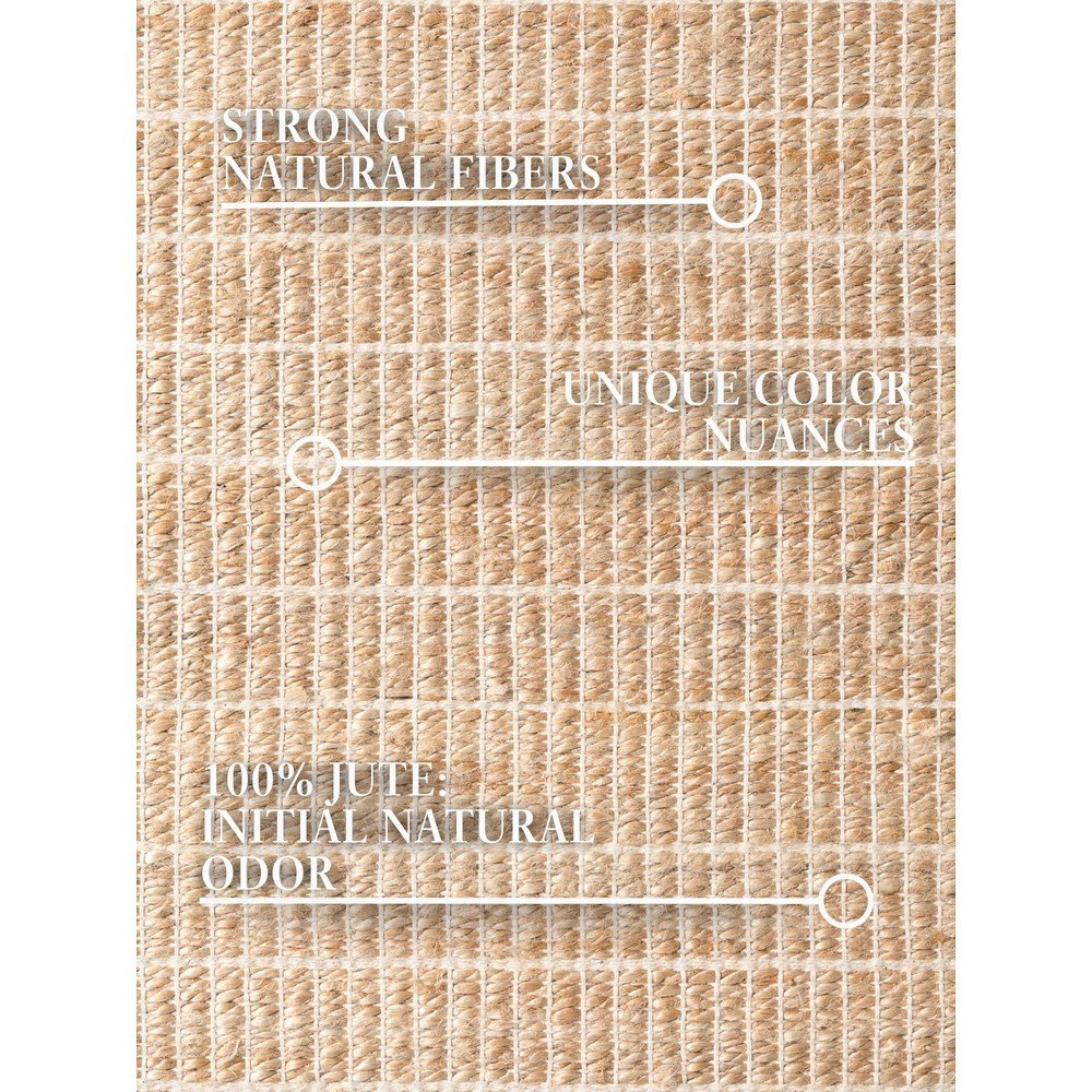 Chodnik z mieszanki juty dwustronny/tkany ręcznie w naturalnym kolorze 80x300 cm Birka – Villeroy&Boch (zdjęcie 4)