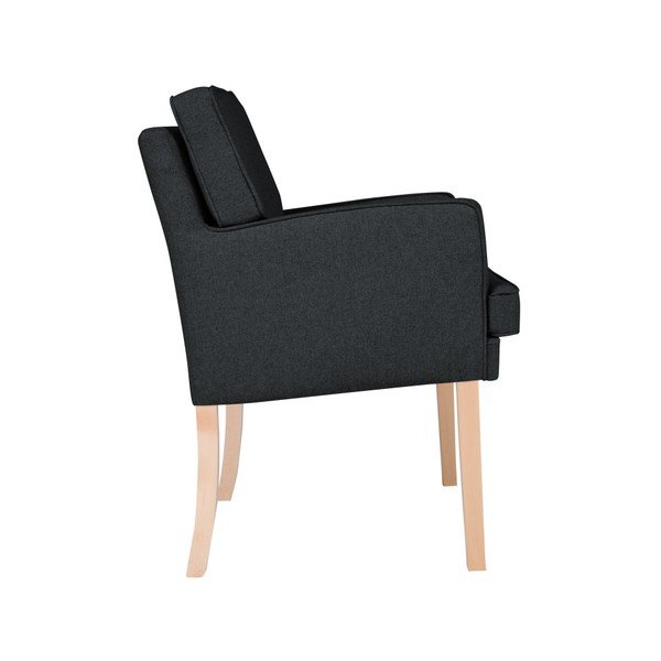 Czarny fotel z podłokietnikami Micadoni Home Mista-image-4