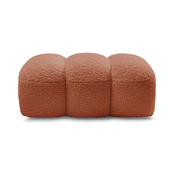 Ceglasty podnóżek z materiału bouclé Hippolyte – Bobochic Paris