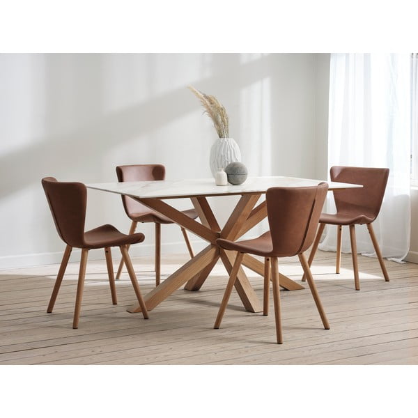 Brązowe metalowe krzesła zestaw 2 szt. Teslin – Unique Furniture-image-2