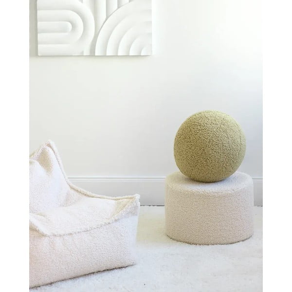 Zielona poduszka na sofę dziecięcą z materiału bouclé Ball – Wigiwama-image-1
