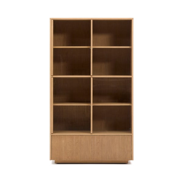 Witryna w dekorze dębu z drzwiami przesuwnymi w naturalnym kolorze 100x174x40 cm Helvine – Kave Home