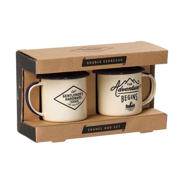 Beżowe metalowe kubki zestaw 2 szt. 150 ml – Gentlemen's Hardware-image-1