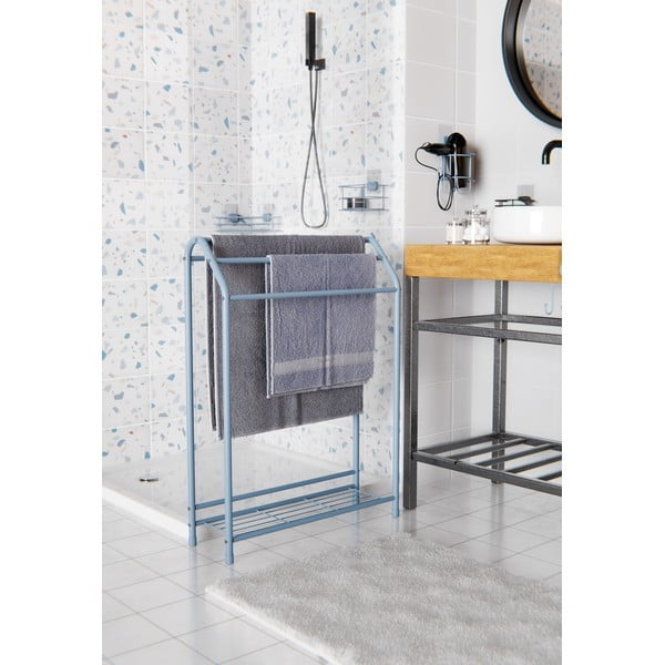 Jasnoniebieska samoprzylepna metalowa półka łazienkowa Grena – Compactor-image-3