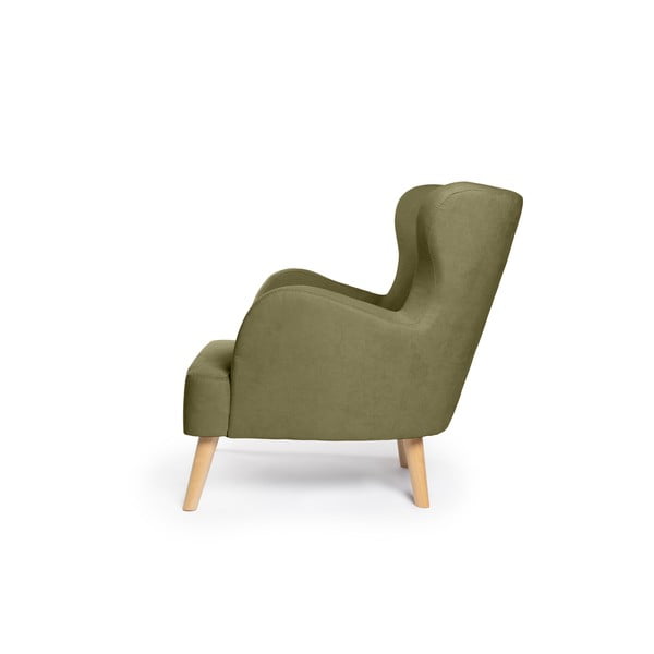 Zielony fotel typu uszak Noemye – Bonami Selection-image-3