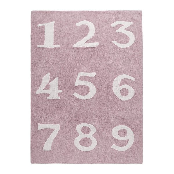 Różowy dywan bawełniany Happy Decor Kids Numbers, 160x120 cm
