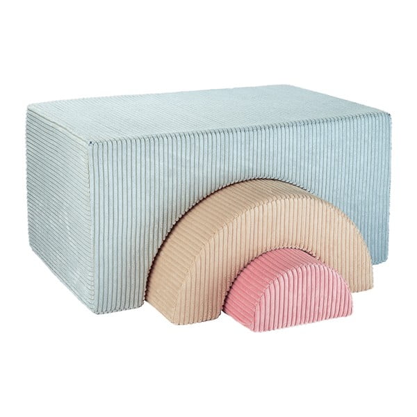 Miętowy sztruksowy piankowy plac zabaw 3 szt. wysokość 37 cm 75x49 cm Rainbow Montessori – Wigiwama