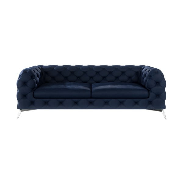 Ciemnoniebieska aksamitna sofa 225 cm Chelsea – Ropez