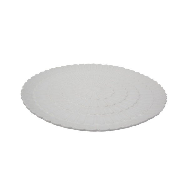 Biały talerz porcelanowy Mauro Ferretti Flower-image-1