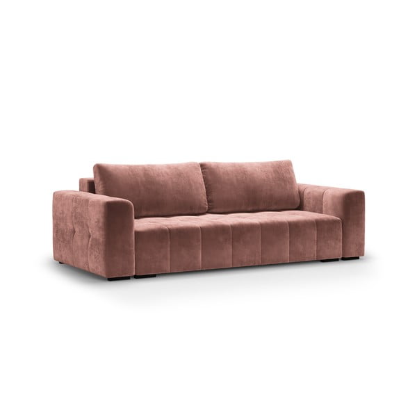 Różowa aksamitna rozkładana sofa Milo Casa Luca-image-2