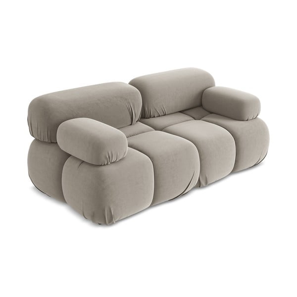 Beżowa aksamitna sofa modułowa 190 cm Lokua – Makamii-image-2