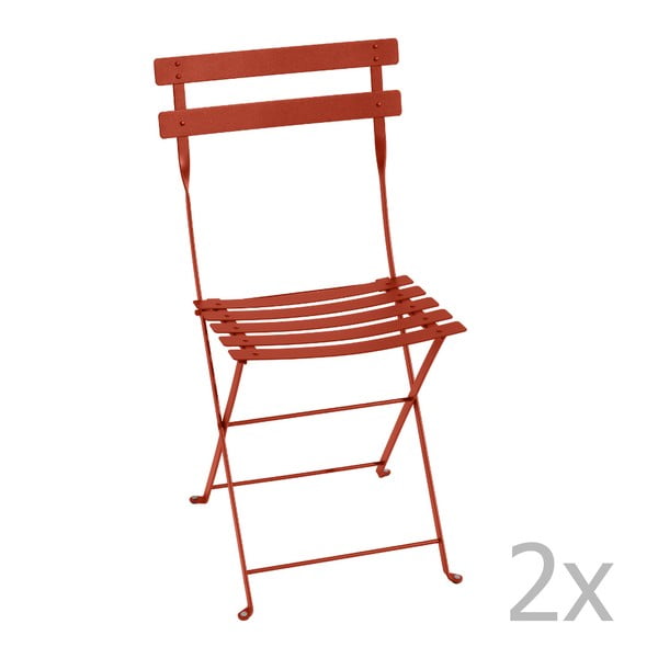 Zestaw 2 ceglastych krzeseł składanych Fermob Bistro