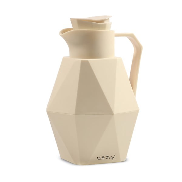 Kremowy termos Vialli Design Geo, 1 l
