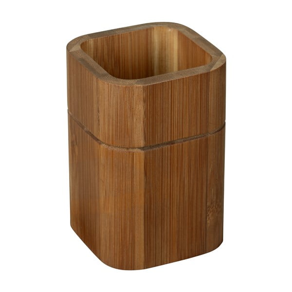 Brązowy bambusowy kubek na szczoteczki do zębów Serro – Wenko