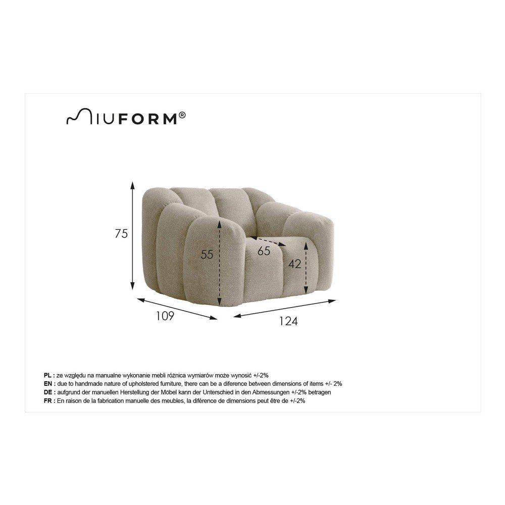 Jasnoszary fotel Shell – Miuform (zdjęcie 9)