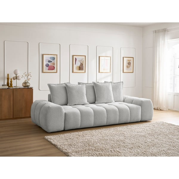Jasnoszara sofa z tkaniny szenilowej 278 cm Everest – Bobochic Paris-image-1