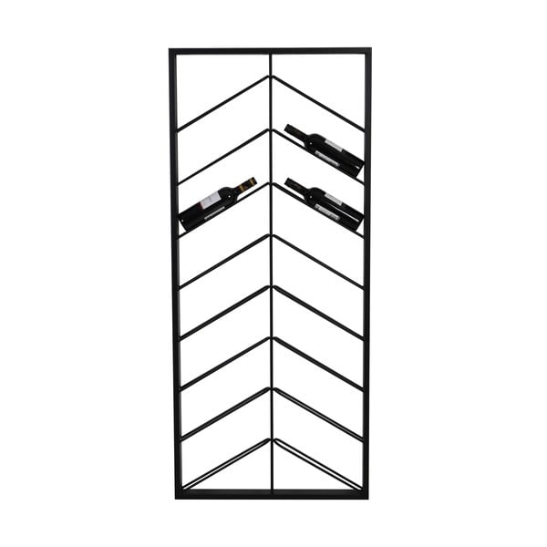 Czarny wiszący metalowy regał na wino liczba butelek 16 70x160x6 cm Malbeo – Light & Living