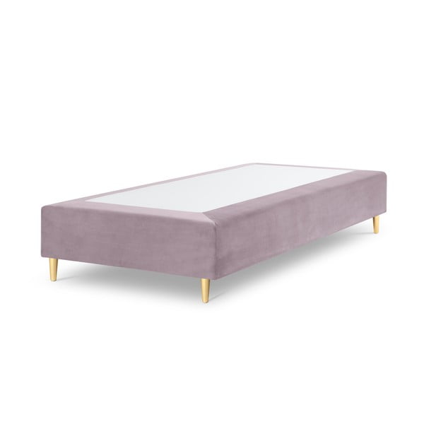 Fioletowe aksamitne łóżko jednoosobowe Milo Casa Lia, 90x200 cm