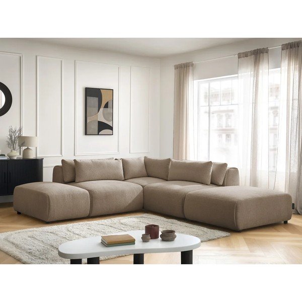 Szarobrązowy częściowo rozkładany narożnik modułowy Jana – Bobochic Paris-image-2