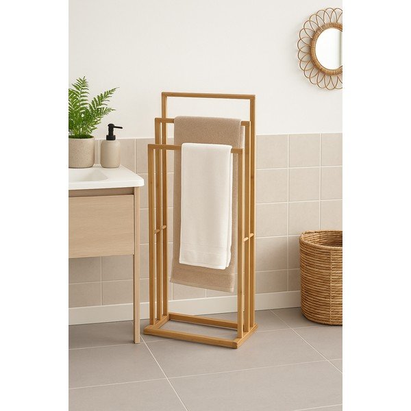 Bambusowy stojak na ręczniki w naturalnym kolorze Elva – Bonami Essentials-image-1