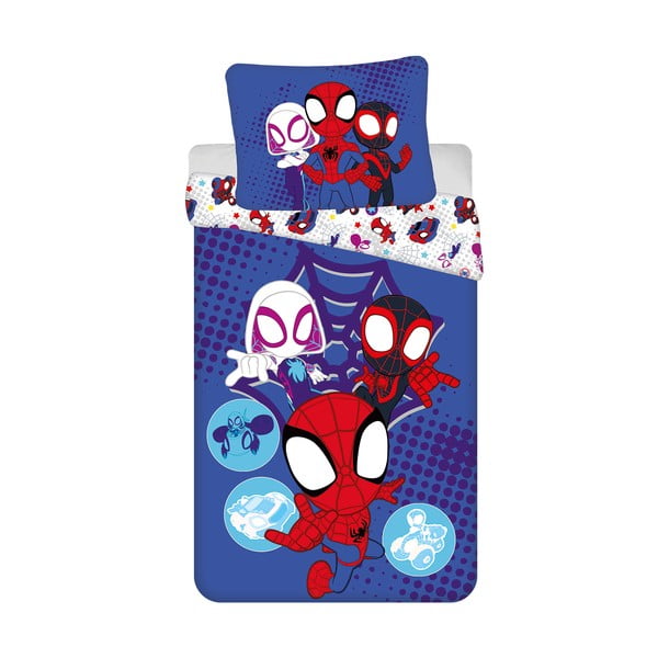 Niebieska bawełniana pościel dziecięca jednoosobowa 140x200 cm Spidey – Jerry Fabrics