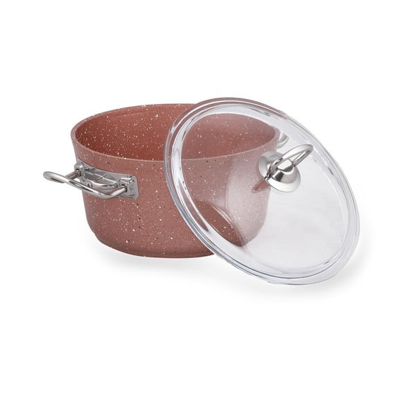 Różowy aluminiowy garnek z pokrywką Güral Porselen Classic, ø 20 cm-image-2