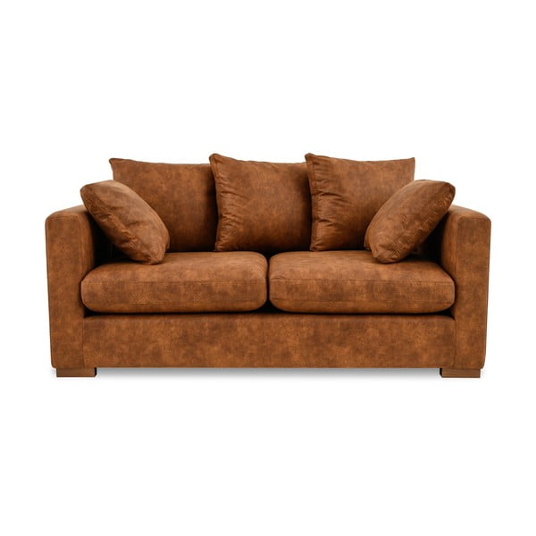Koniakowa sofa z imitacji skóry 175 cm Hamburg – Scandic